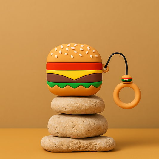 Kawaii Hamburger AirPods Case - Fun & Protective! 🍔